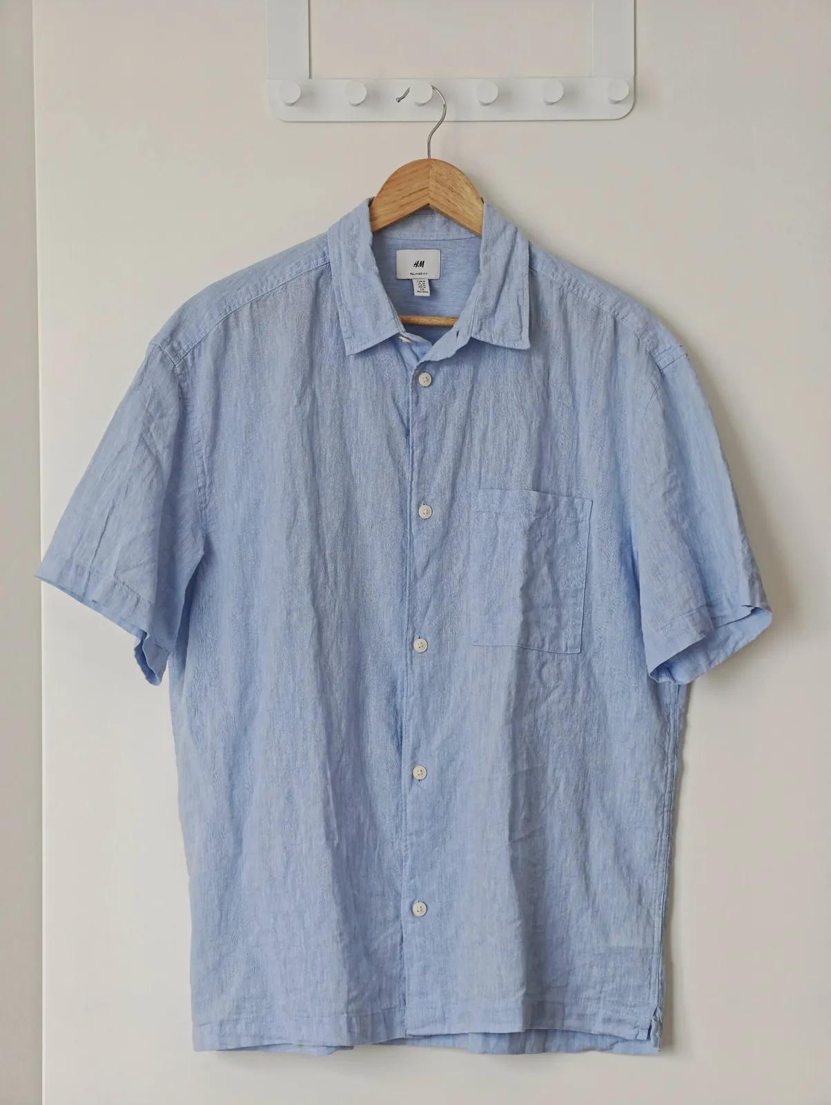 Рубашка H&M льняная Relaxed fit размер M
