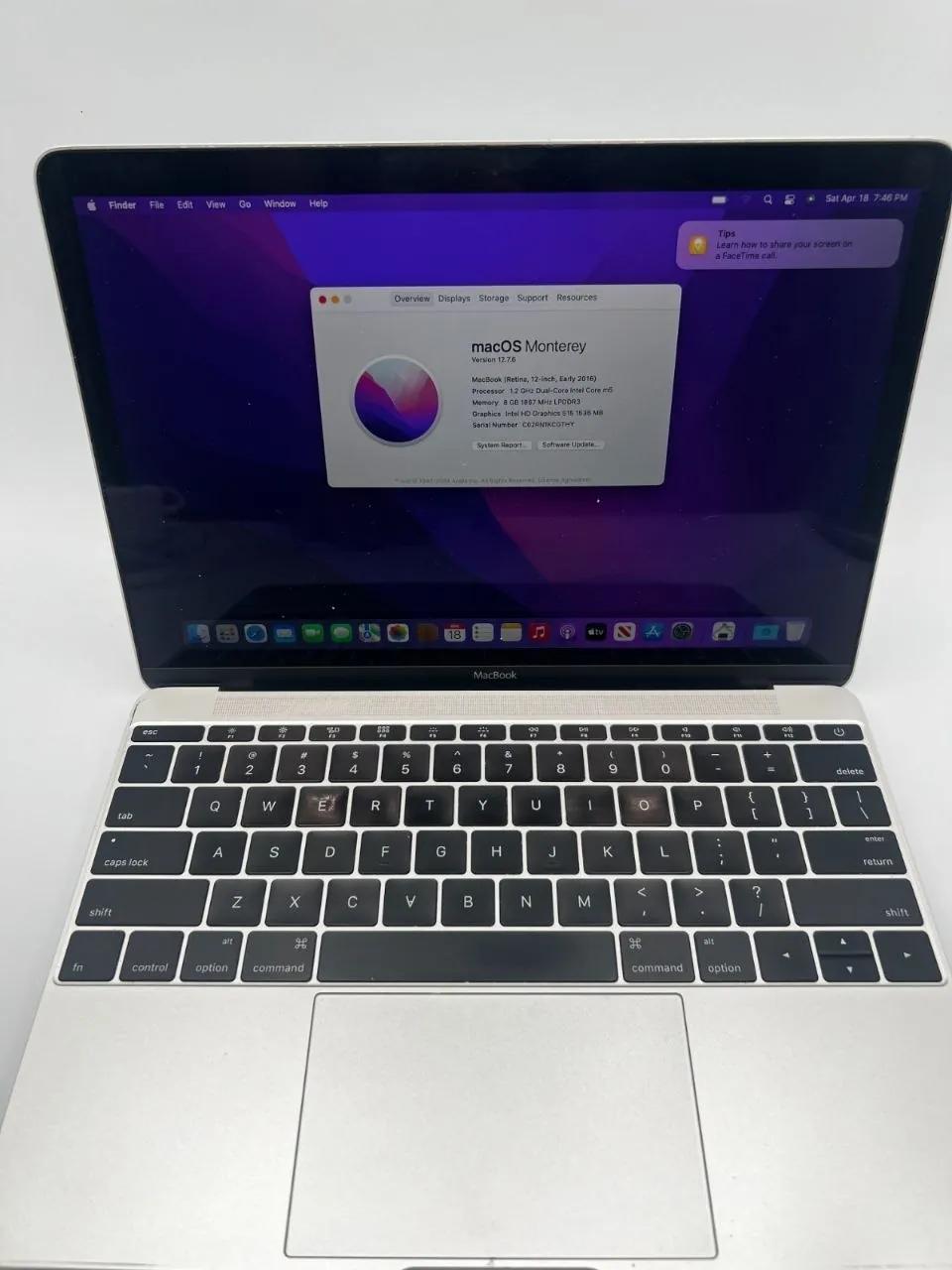 MacBook 12 дюймов 2016 Core m5 512GB SSD Retina