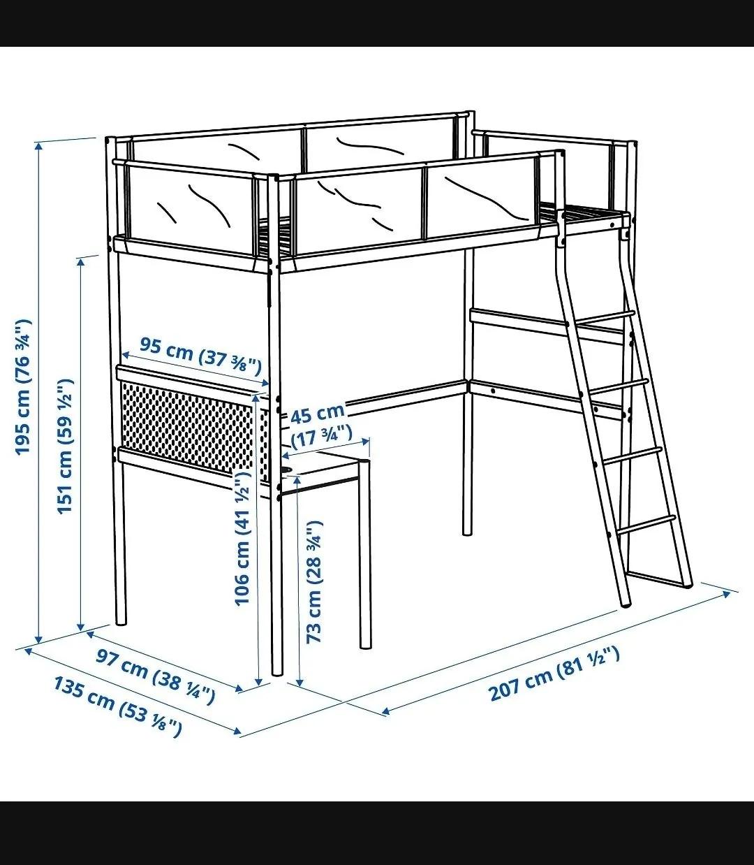 Кровать IKEA Vitval с боковым столом