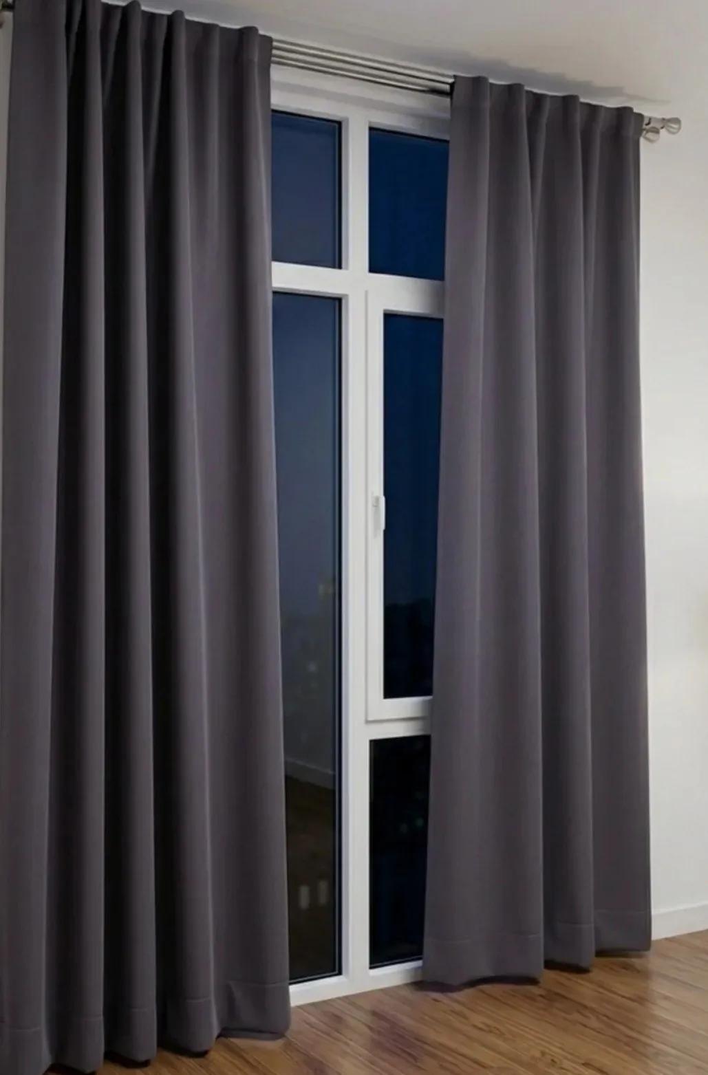Шторы блэкаут IKEA Majgull серые б/у