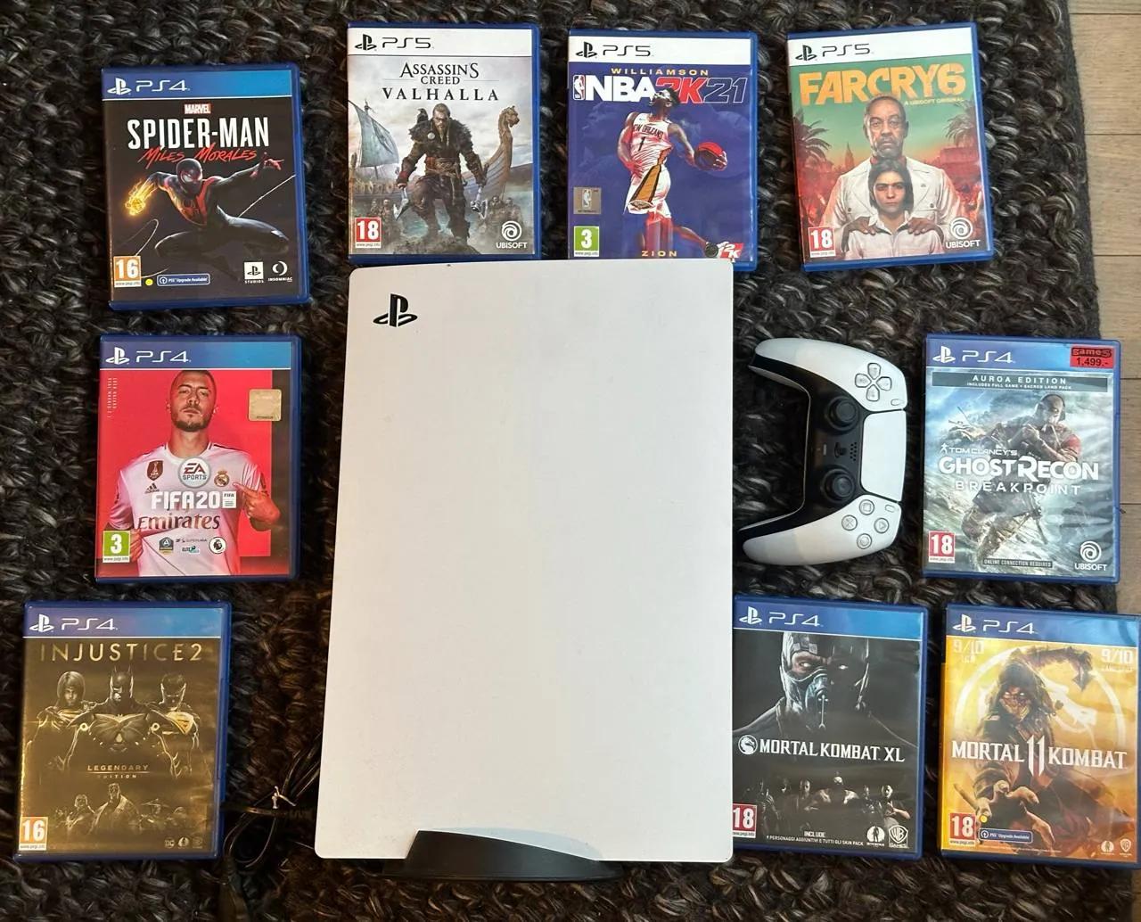 PlayStation 5 с дисководом диски джойстик