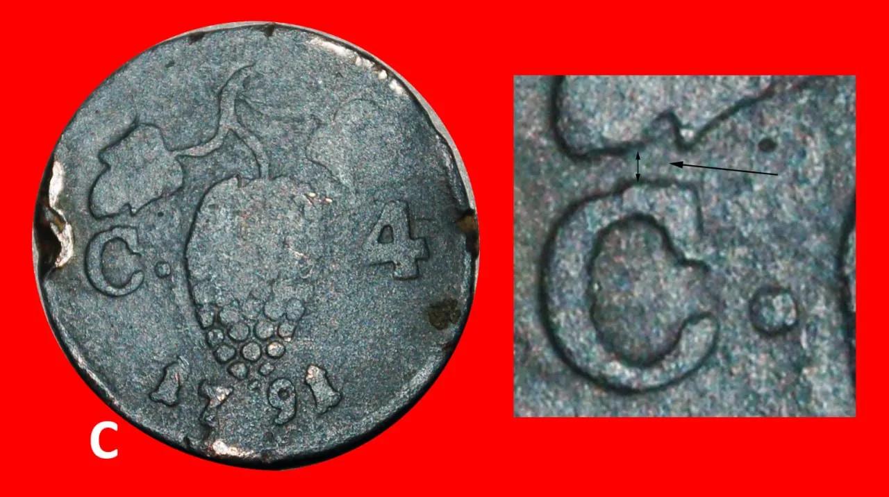 Монета 4 Cavalli 1791 Неаполь Фердинанд IV
