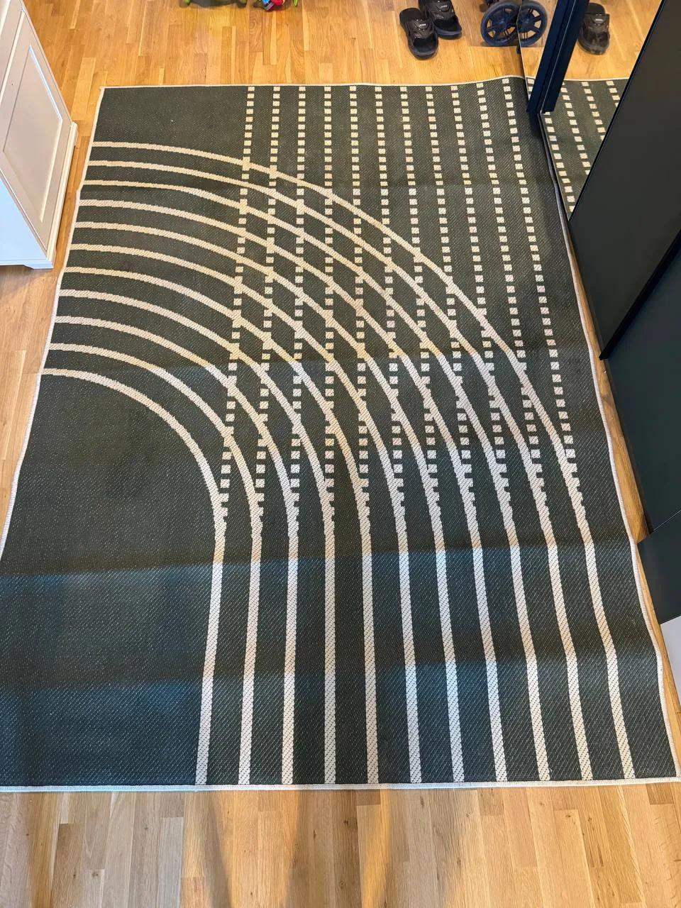 Двусторонний ковёр IKEA TOMMERBY бело-зелёный 160×230 Нови Белград