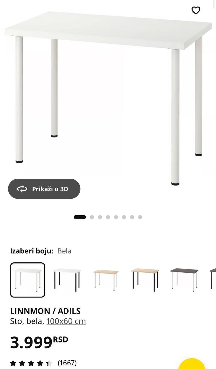 Стол IKEA LINNMON 100х60 Нови Белград