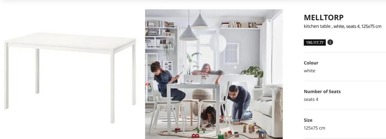 Стол IKEA на металлическом основании Нови-Сад