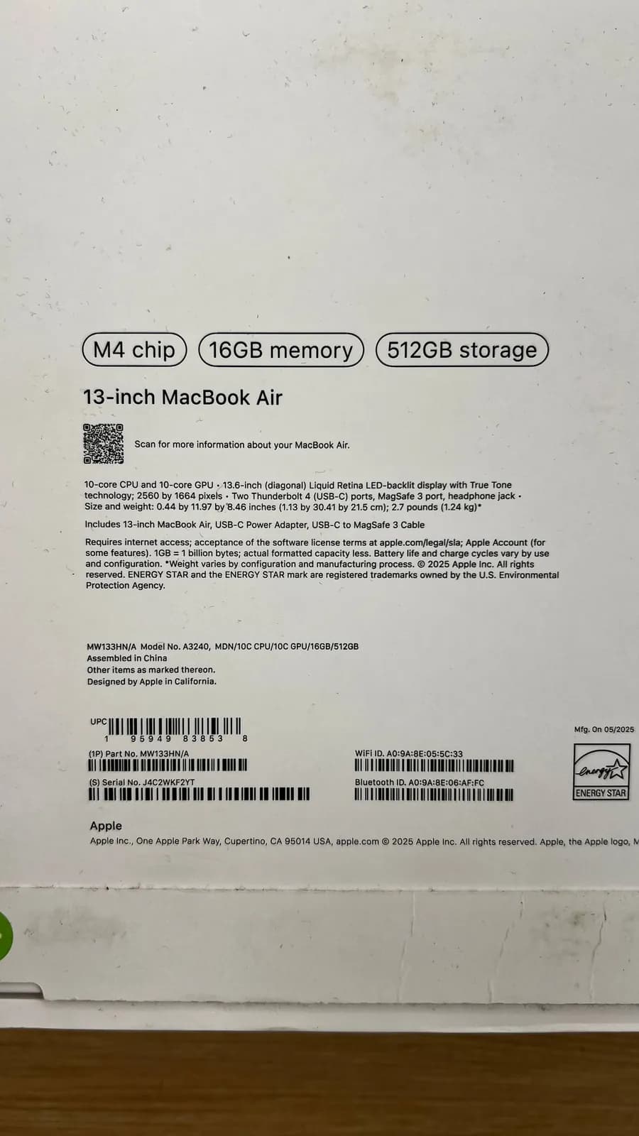 MacBook Air M4 16GB 512GB Нови Сад