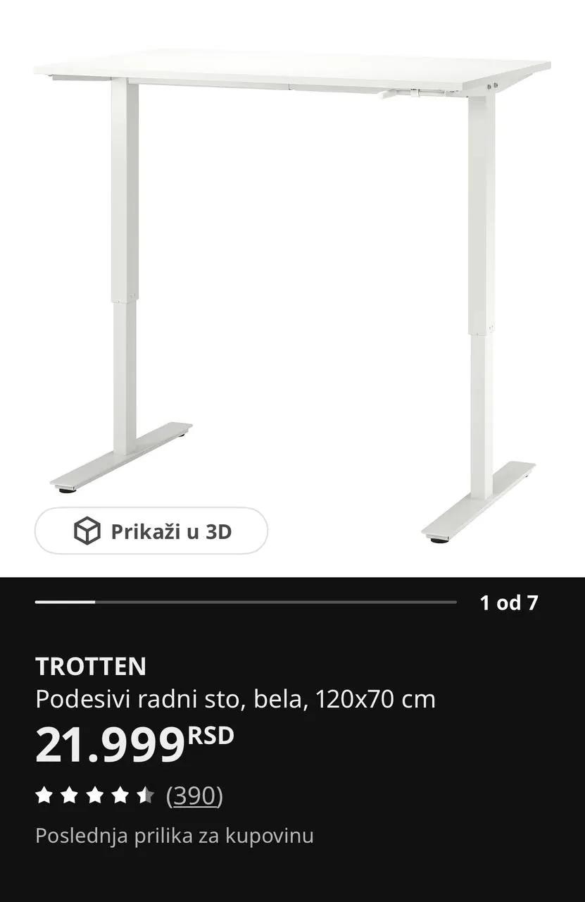 Стол IKEA TROTTEN регулируемый