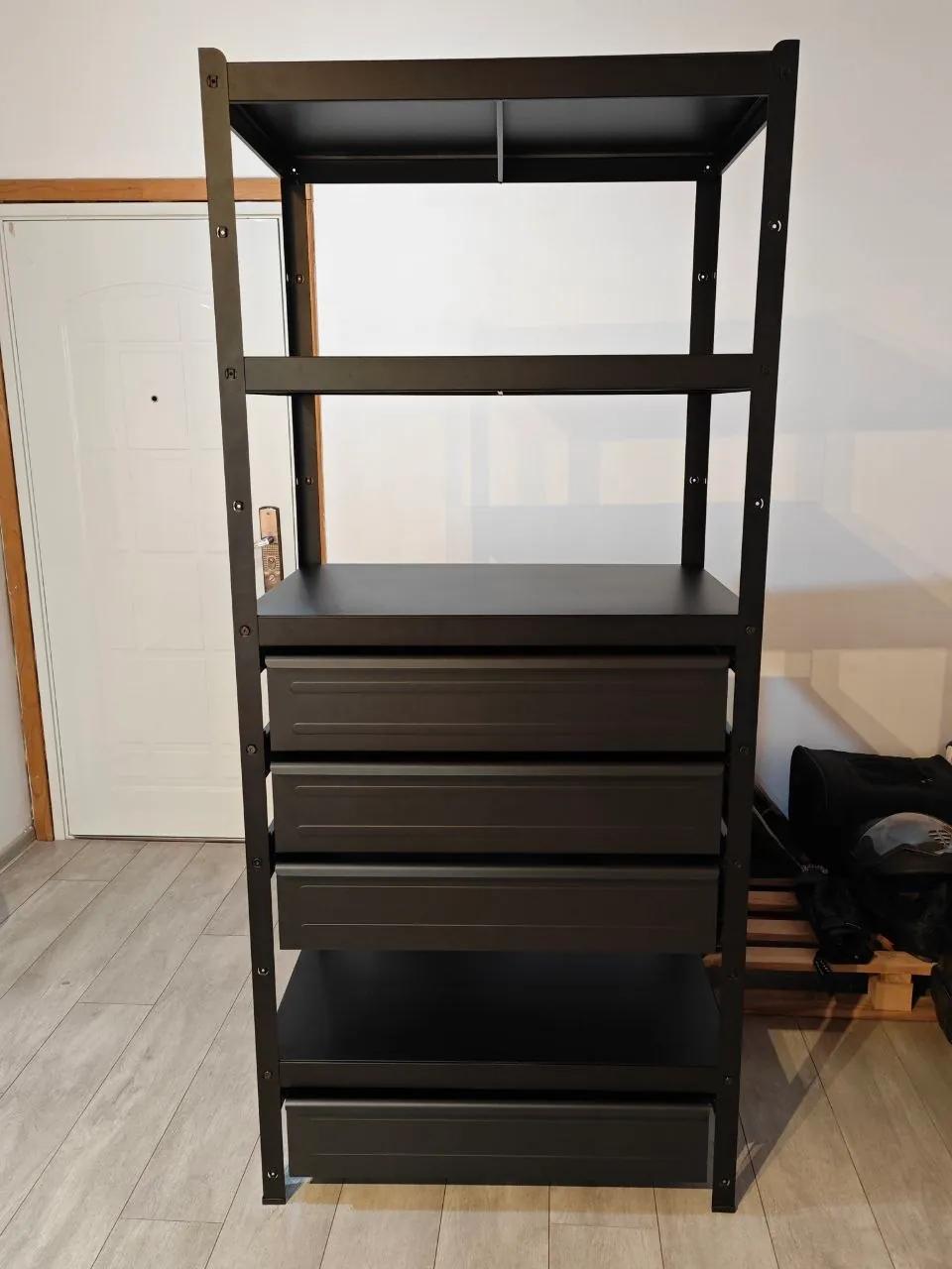 Чёрная мебель IKEA BROR стеллаж вешалка зеркало