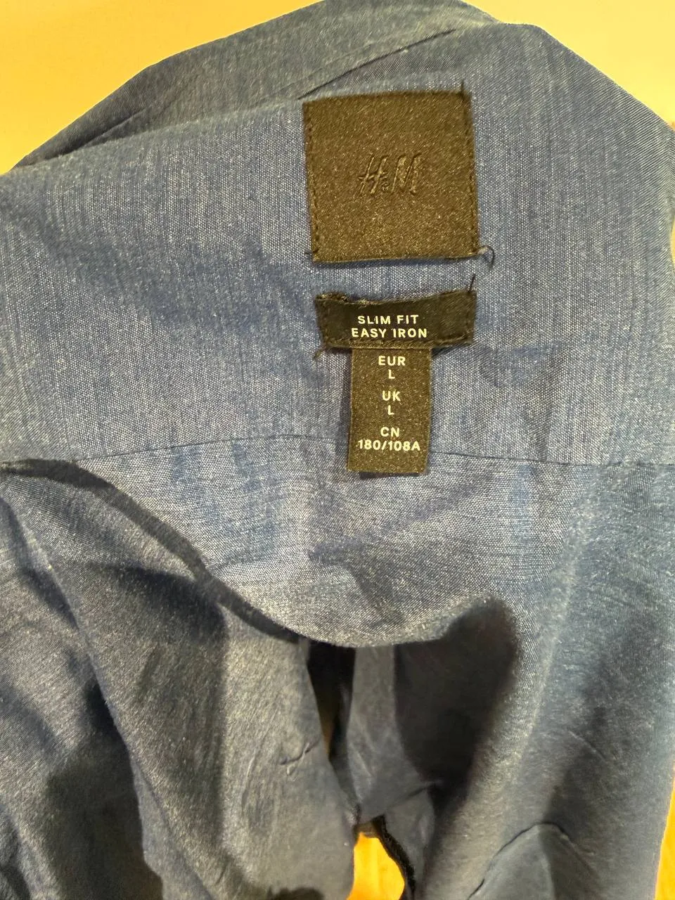 Мужская рубашка H&M синяя размер L 2