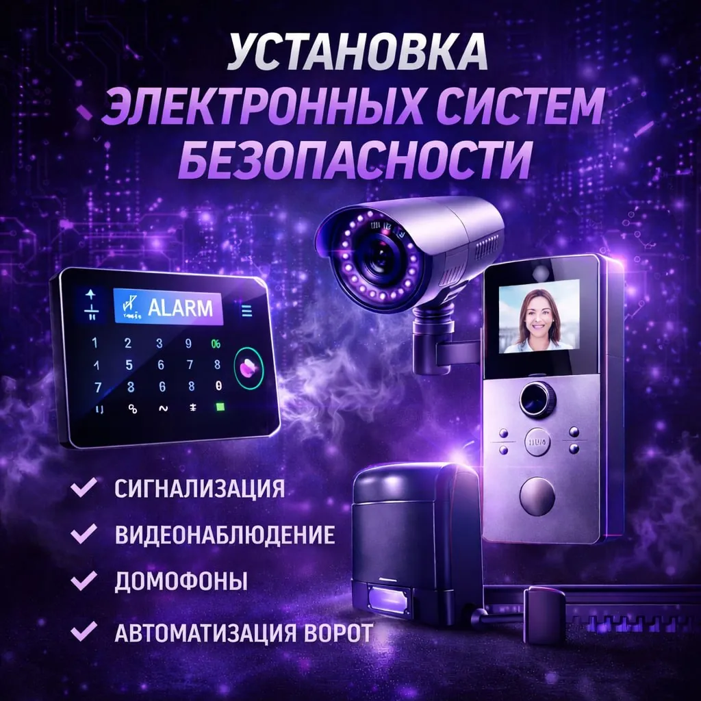 Установка систем безопасности и видеонаблюдения 1