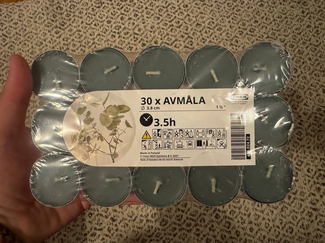 Свечи IKEA новые 30 штук 3.8 см растительный аромат 1