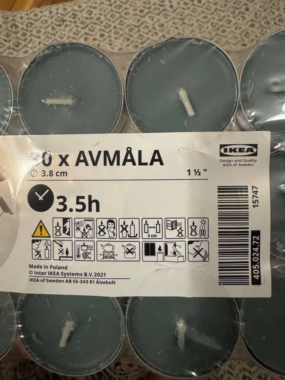 Свечи IKEA новые 30 штук 3.8 см растительный аромат 4