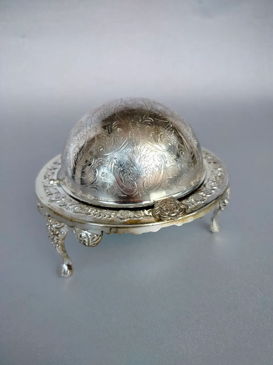Серебрёная посуда щипцы масленка конфетница 7