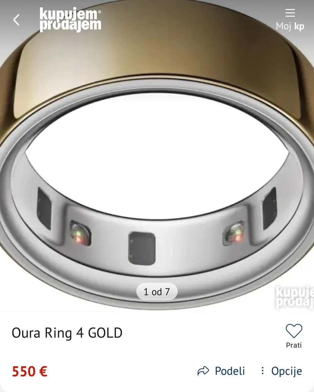 Смарт-кольцо Oura Ring 4 Gold 4