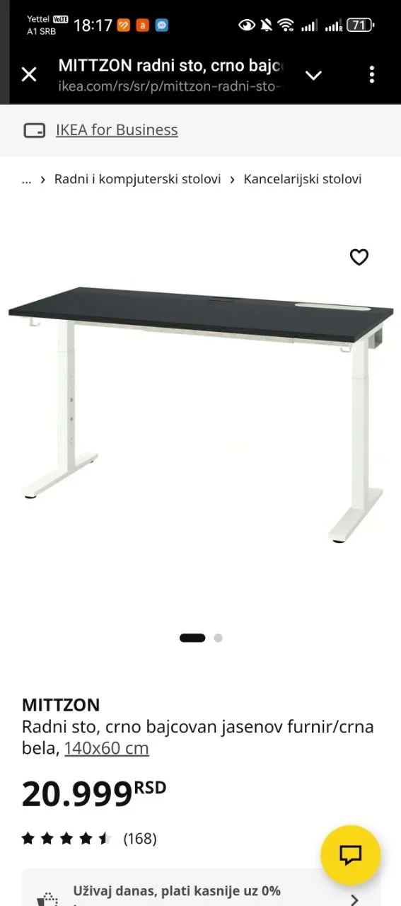 Столы Ikea Mittzon 1