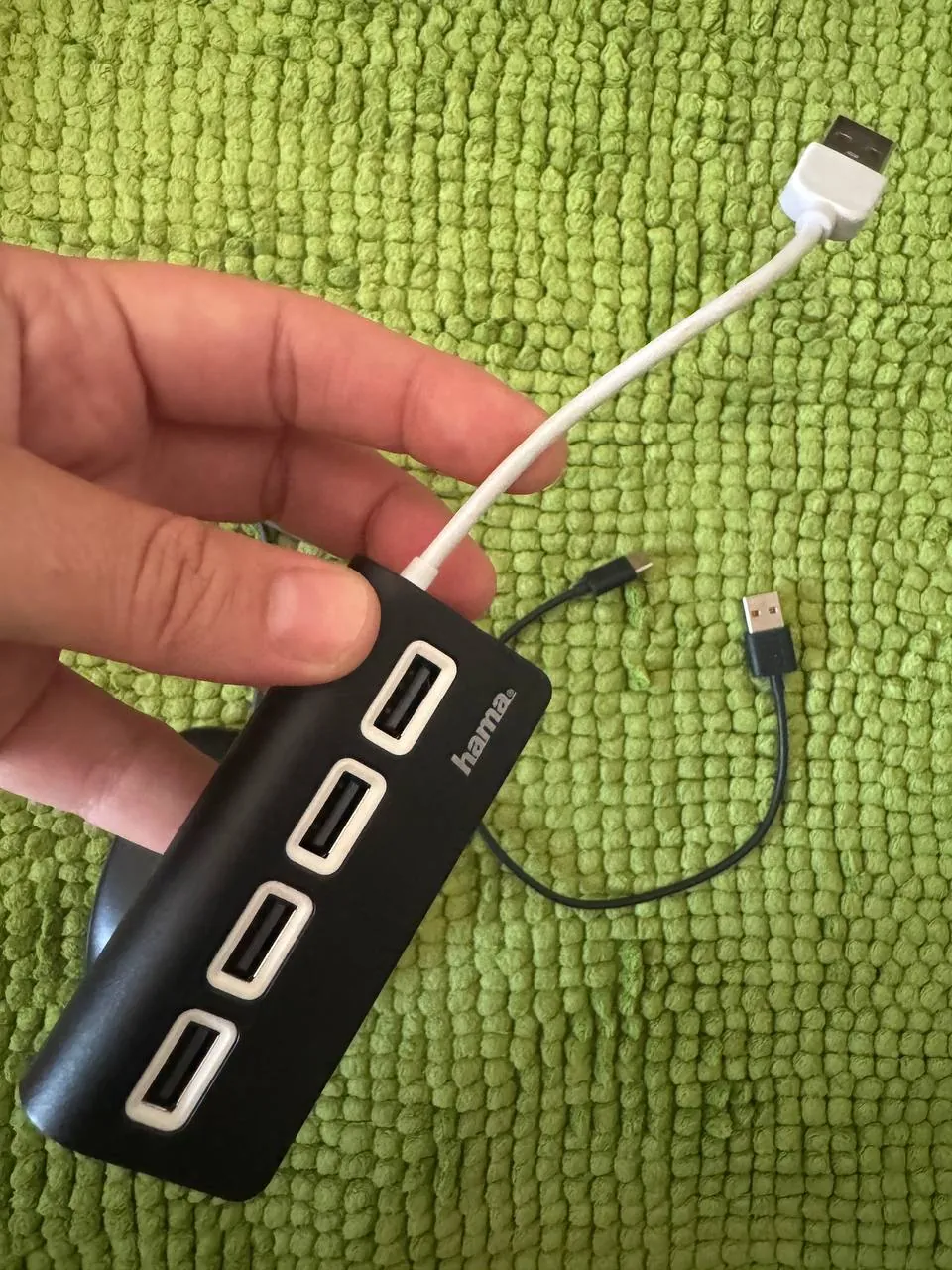 USB-хаб Hama мышь Logitech кабель USB-A USB-C комплект 3
