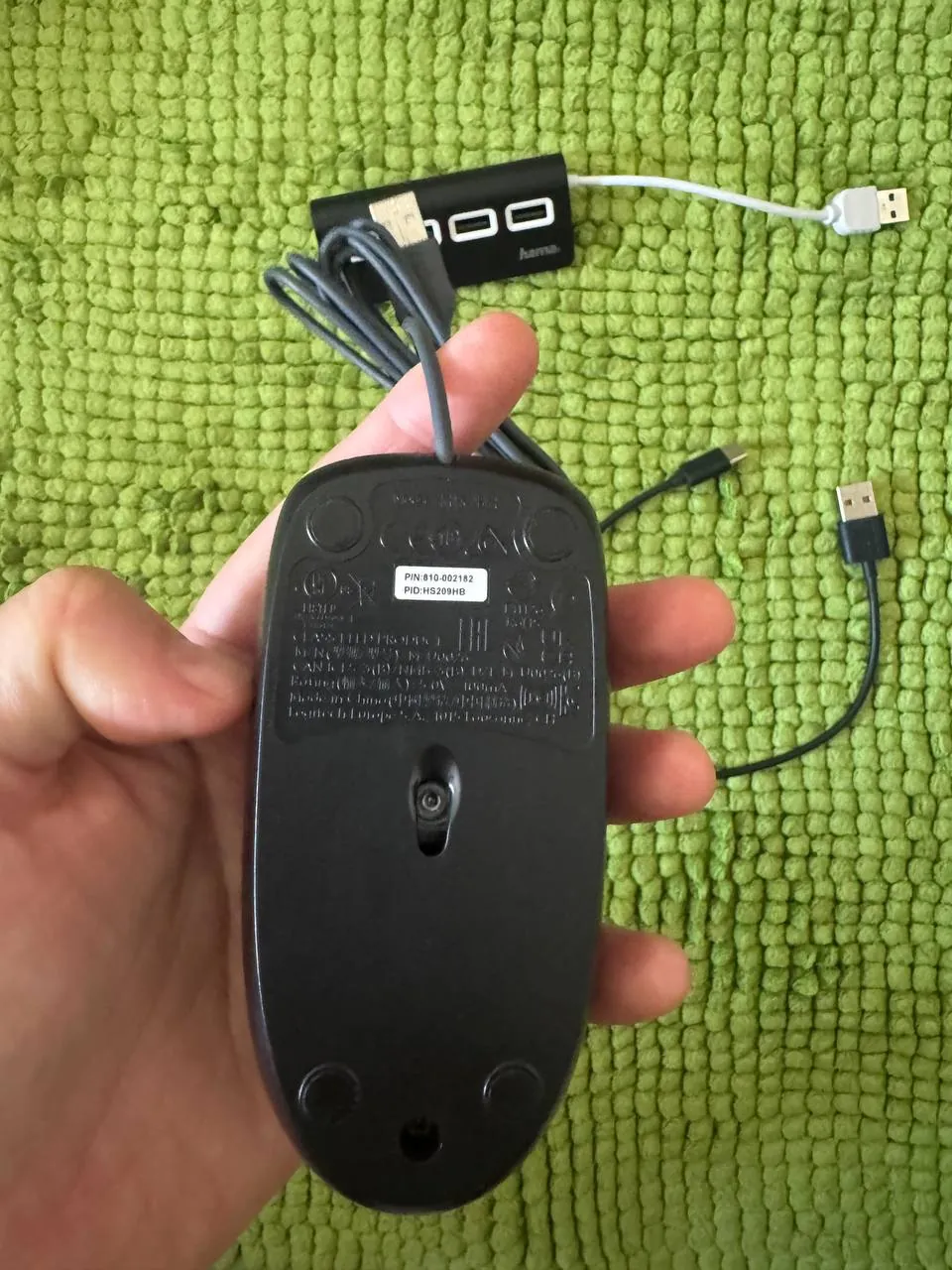 USB-хаб Hama мышь Logitech кабель USB-A USB-C комплект 4
