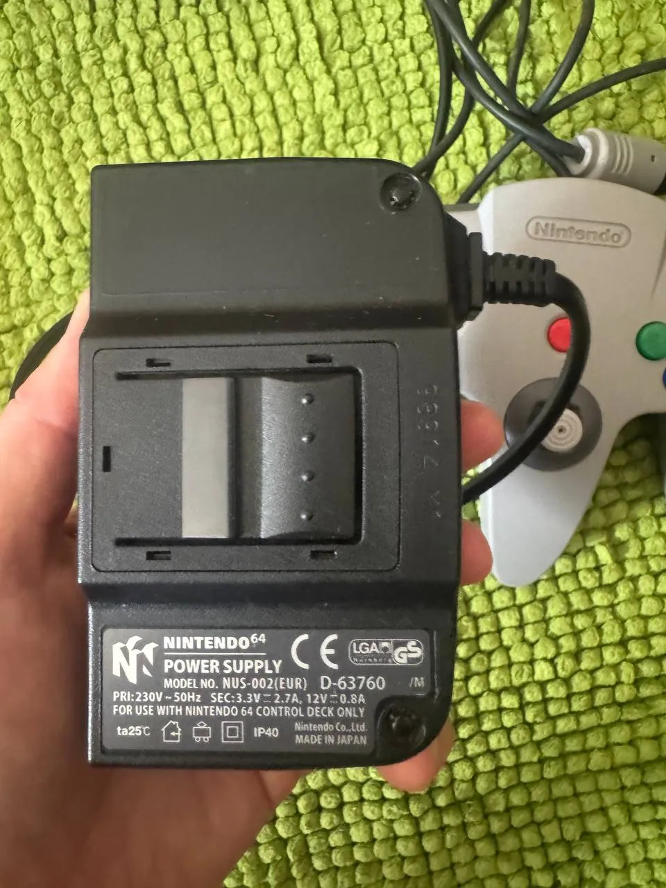 Nintendo 64 с джойстиком картриджем и блоком питания 6