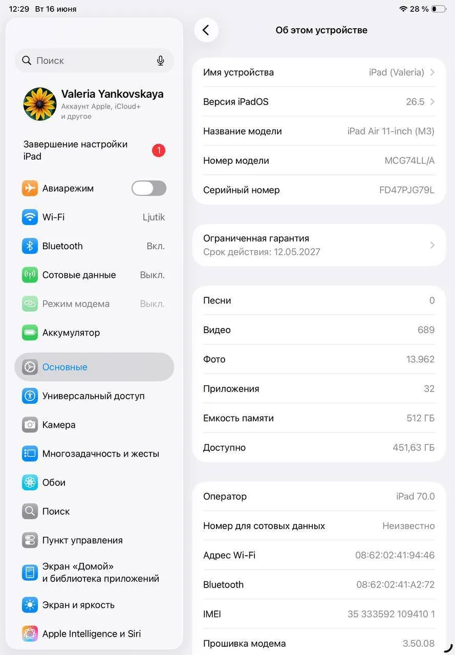 Планшет iPad Purple eSIM 750 EUR Белград 1