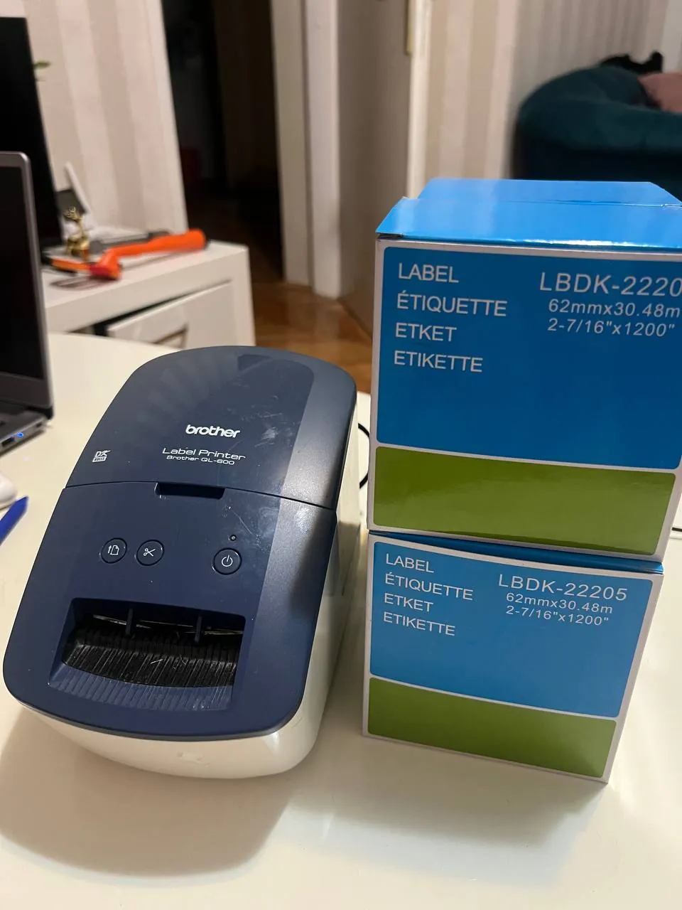 Принтер этикеток Brother QL-500 + 4 рулона 1