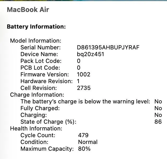 MacBook Air M1 16/256 ГБ АКБ 80% 5