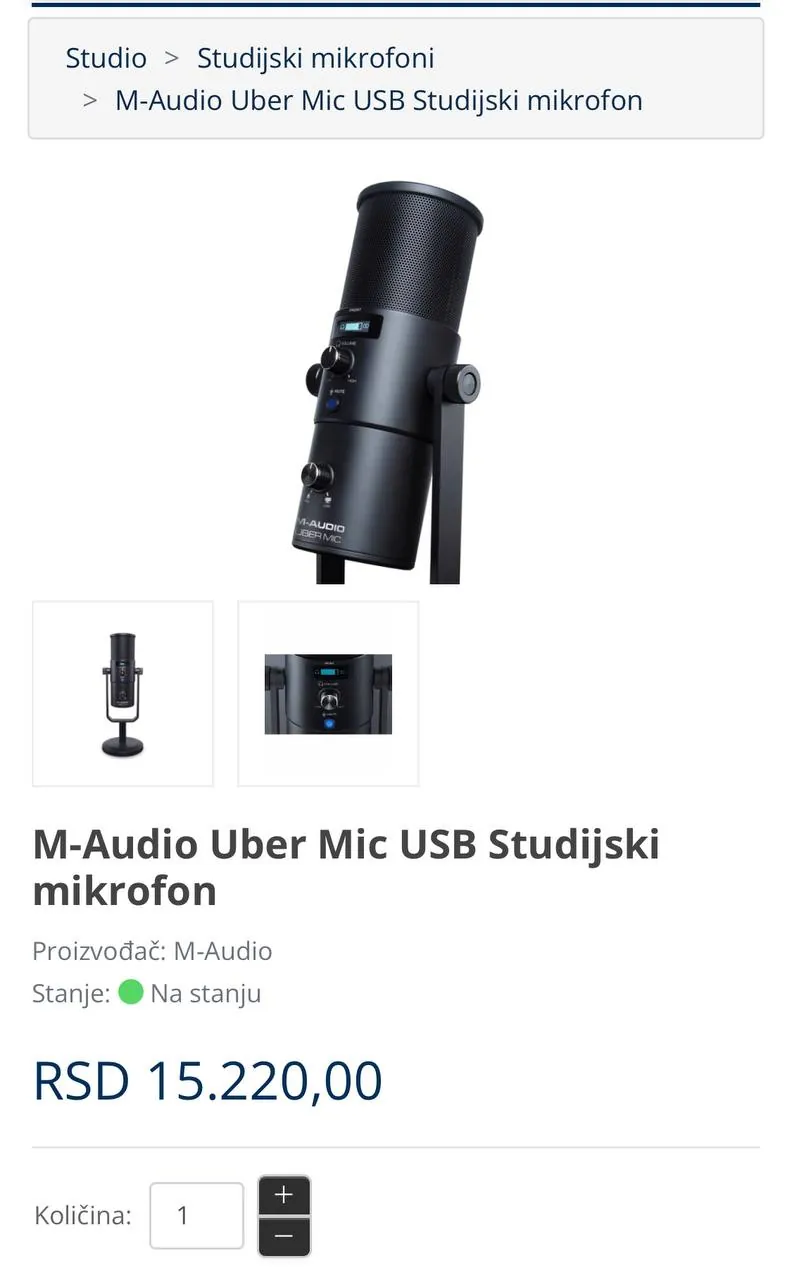 USB-микрофон M-Audio Uber Mic студийный 1