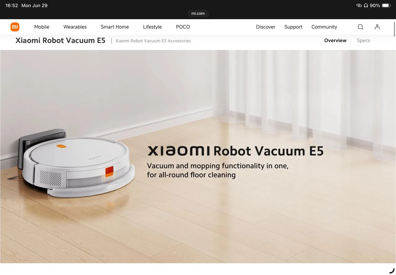 Робот-пылесос Xiaomi Robot Vacuum E5 1
