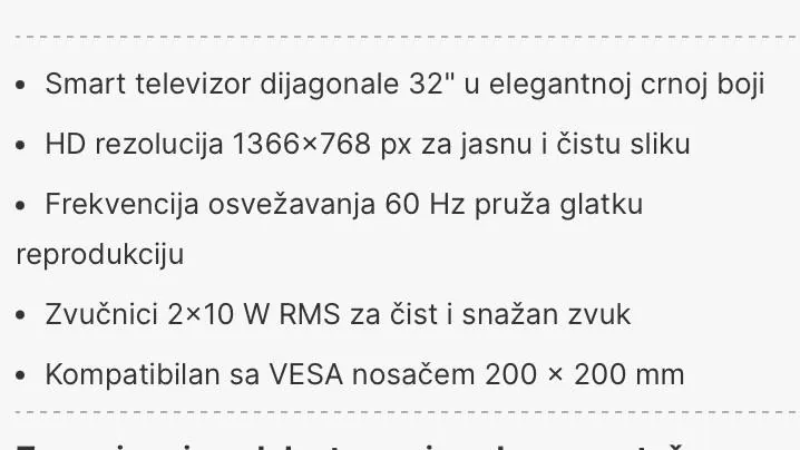 Телевизор VOX Smart LED 32 Нови-Сад 2