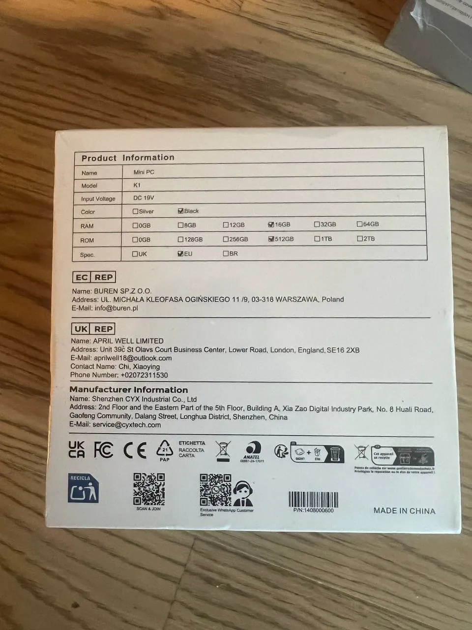 Мини-ПК ACEMAGIC K1 Ryzen 5 7430U 16/512 2