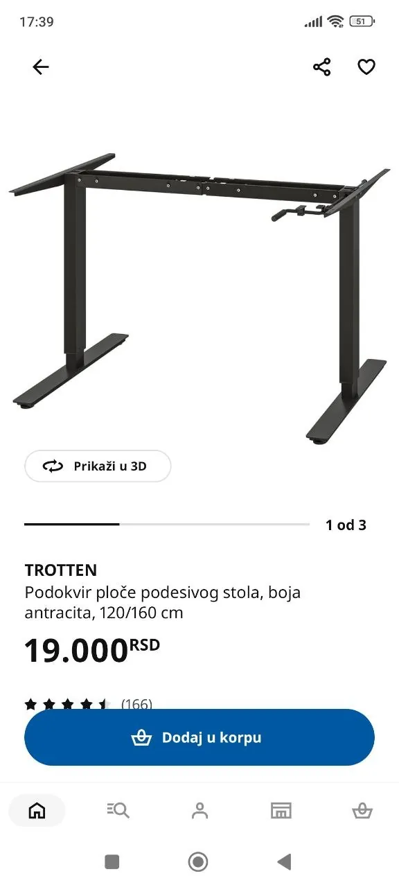 Рабочий стол IKEA TROTTEN б/у отличное состояние 1