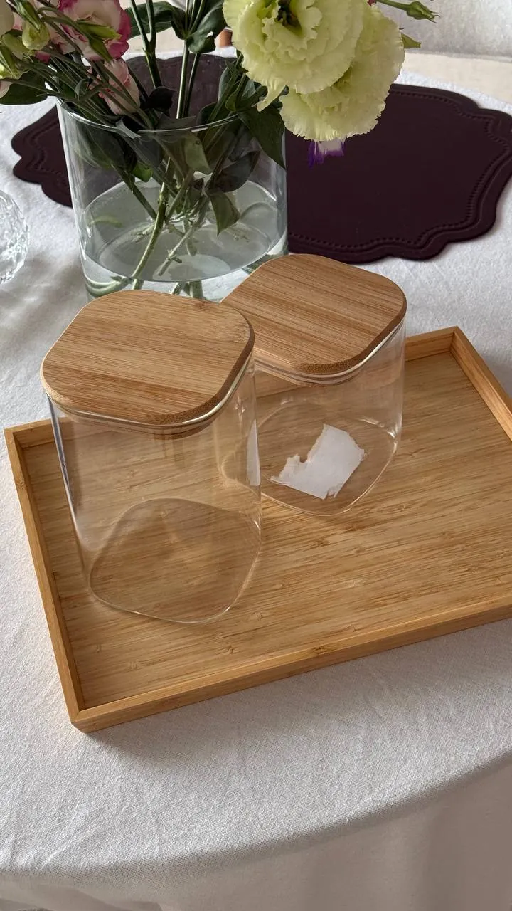 Поднос IKEA ÖSTBIT и банки бамбуковые 2