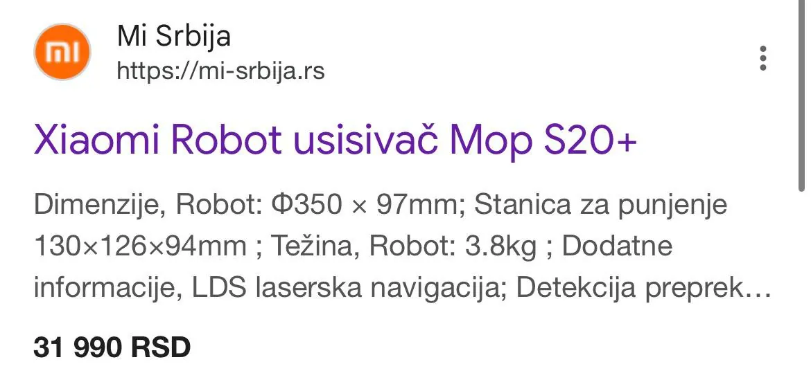 Робот-пылесос Xiaomi Robot Vacuum S20+ Врачар 3