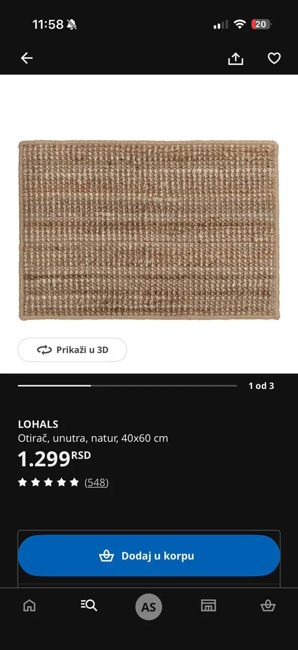 Коврик IKEA LOHALS хорошее состояние 1