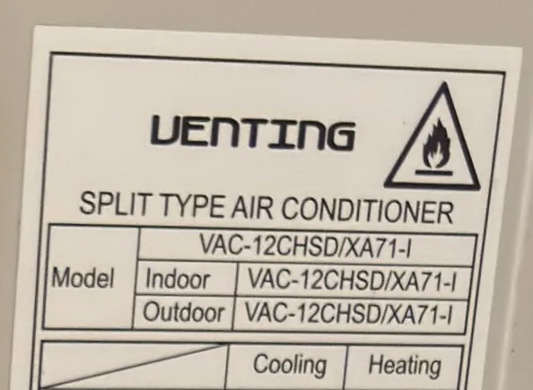 Кондиционер Venting VAC-12CHSD б/у 2 сезона 1