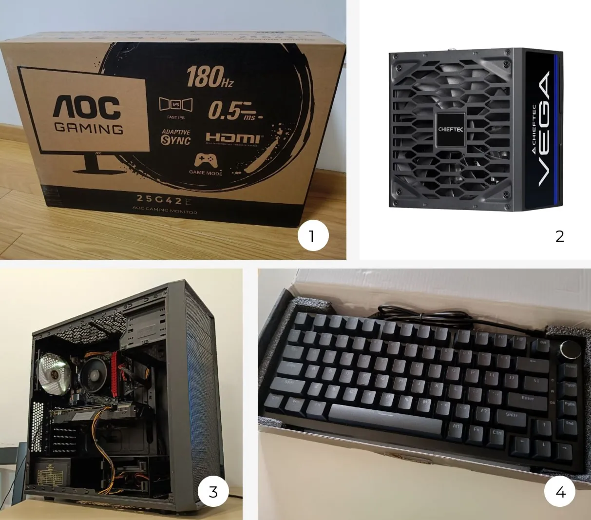 ПК R5 2600 RTX 2060S монитор AOC БП Chieftec клавиатура 1