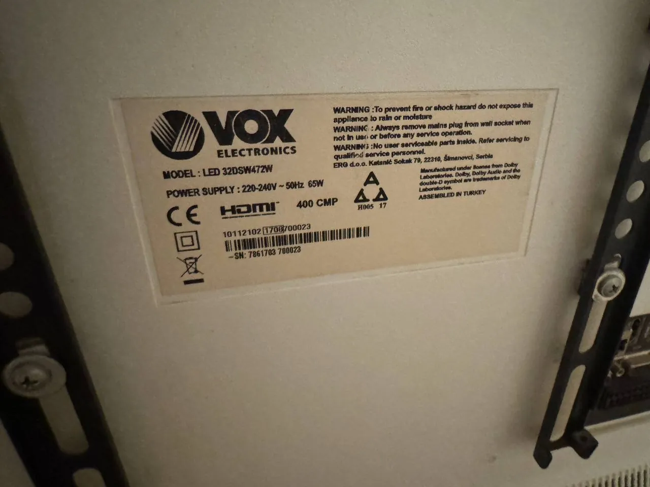 Smart TV VOX 32 дюйма Android белый 2