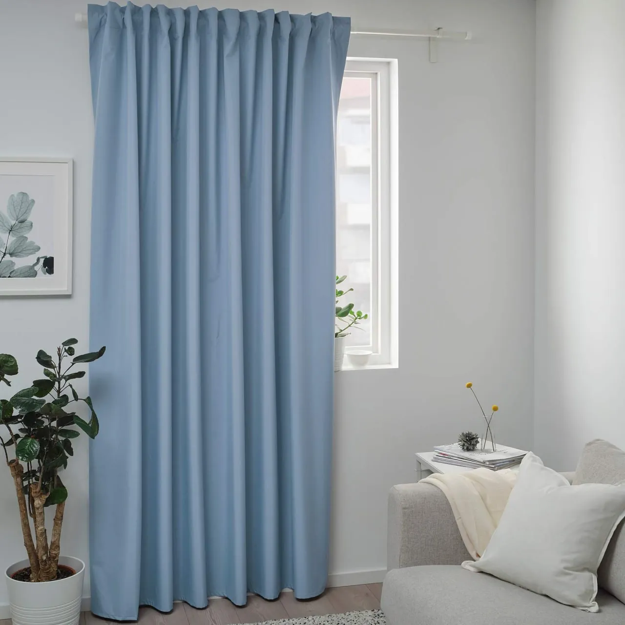 Шторы блэкаут IKEA Bengta голубые 210x300 1