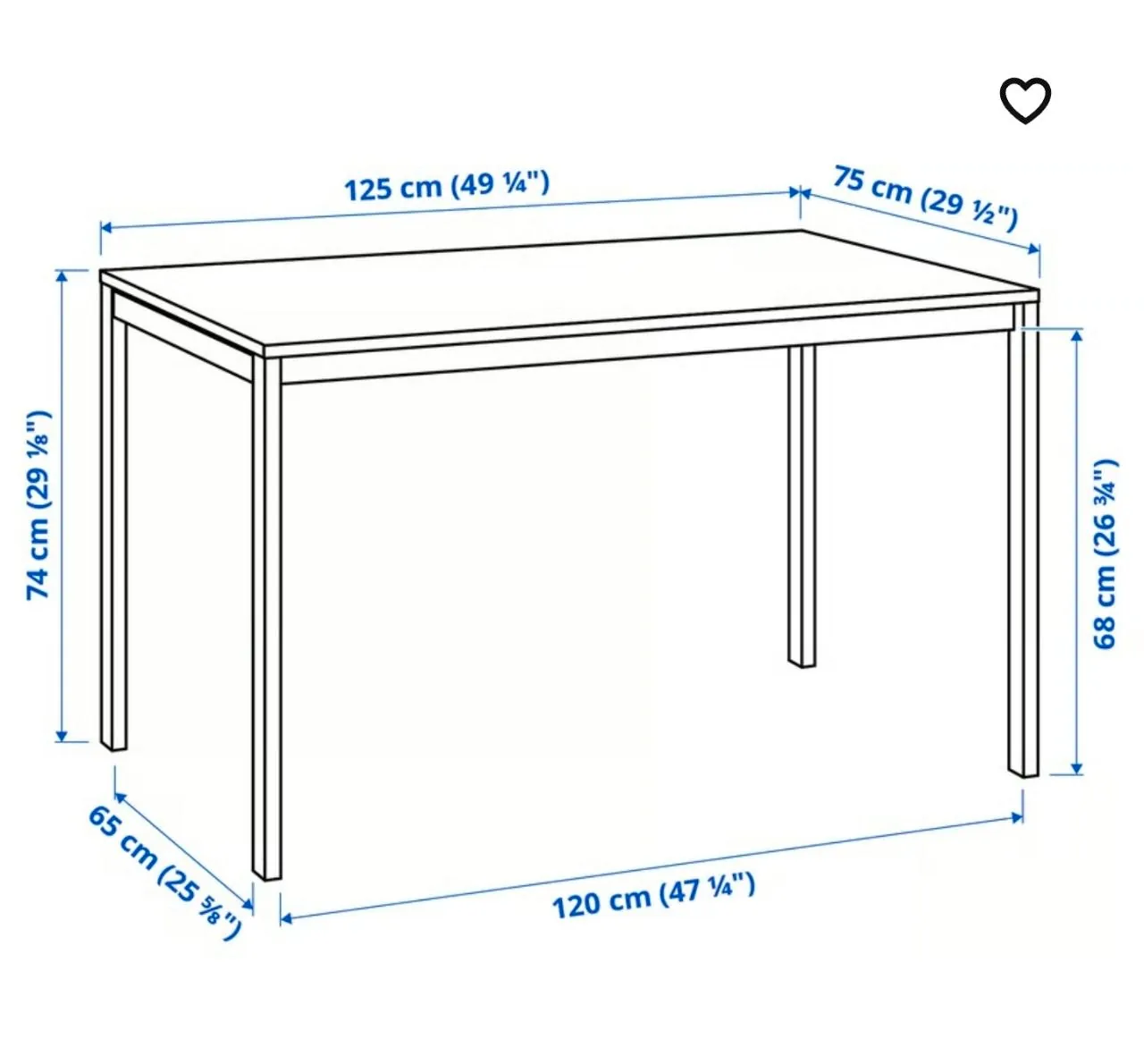 Кухонный стол IKEA Melltorp 125×75 белый 4