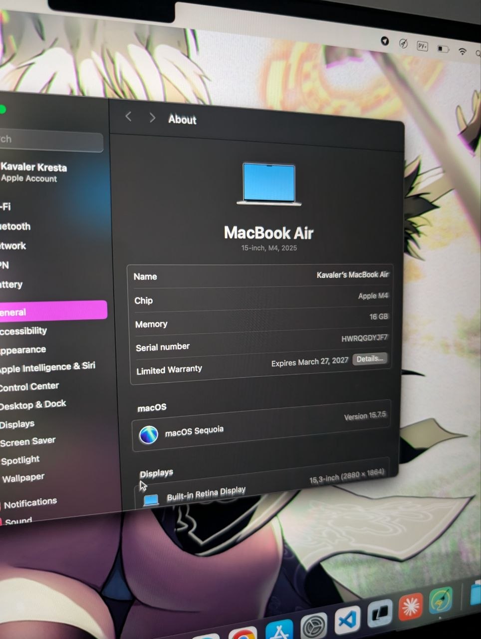 Macbook air M4 15 inch 3