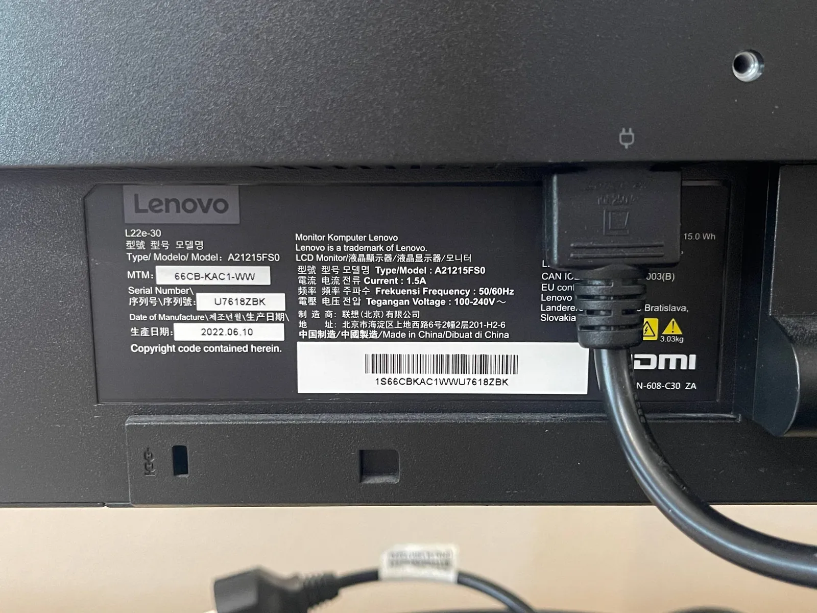 Монитор Lenovo L22e-30 21.5 FHD VA 75Hz 3