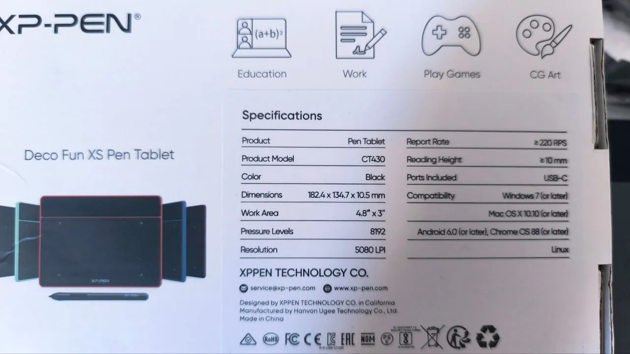 Графический планшет XP-PEN Deco Fun XS новый 2