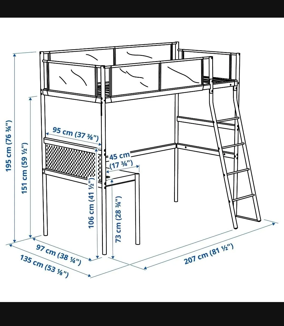Кровать IKEA Vitval с боковым столом 1
