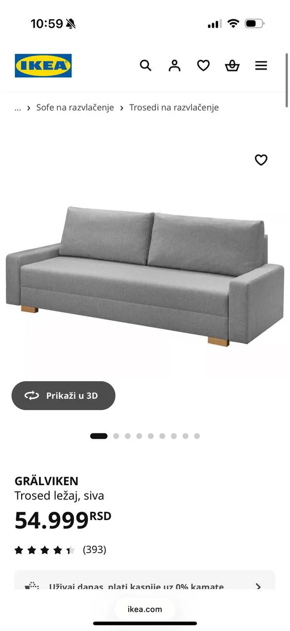 Диван-кровать IKEA GRÄLVIKEN 225 см Дорчол 1