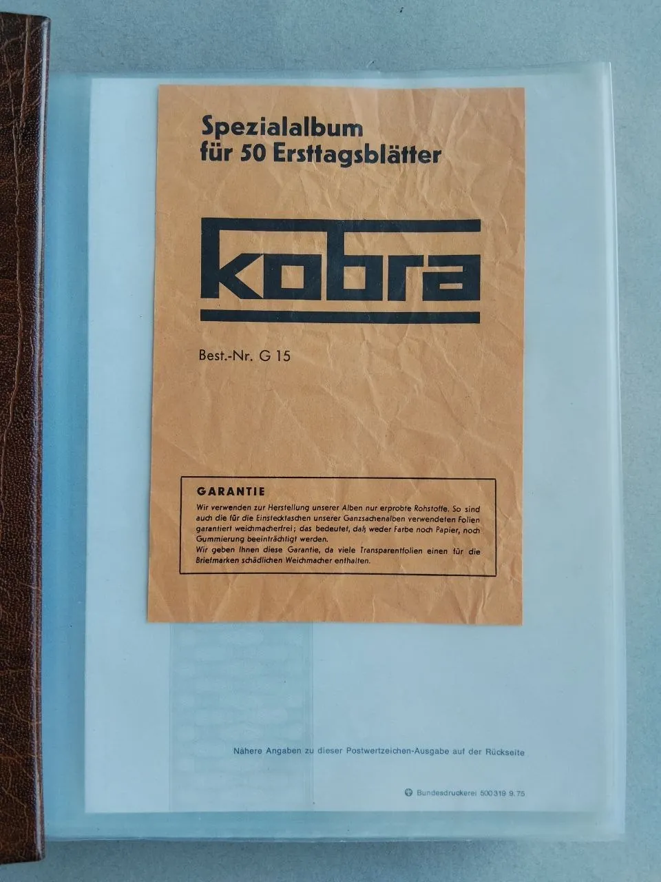 Альбом Kobra с официальными филателистическими листами первого дня выпуска, ФРГ и Западный Берлин... 2