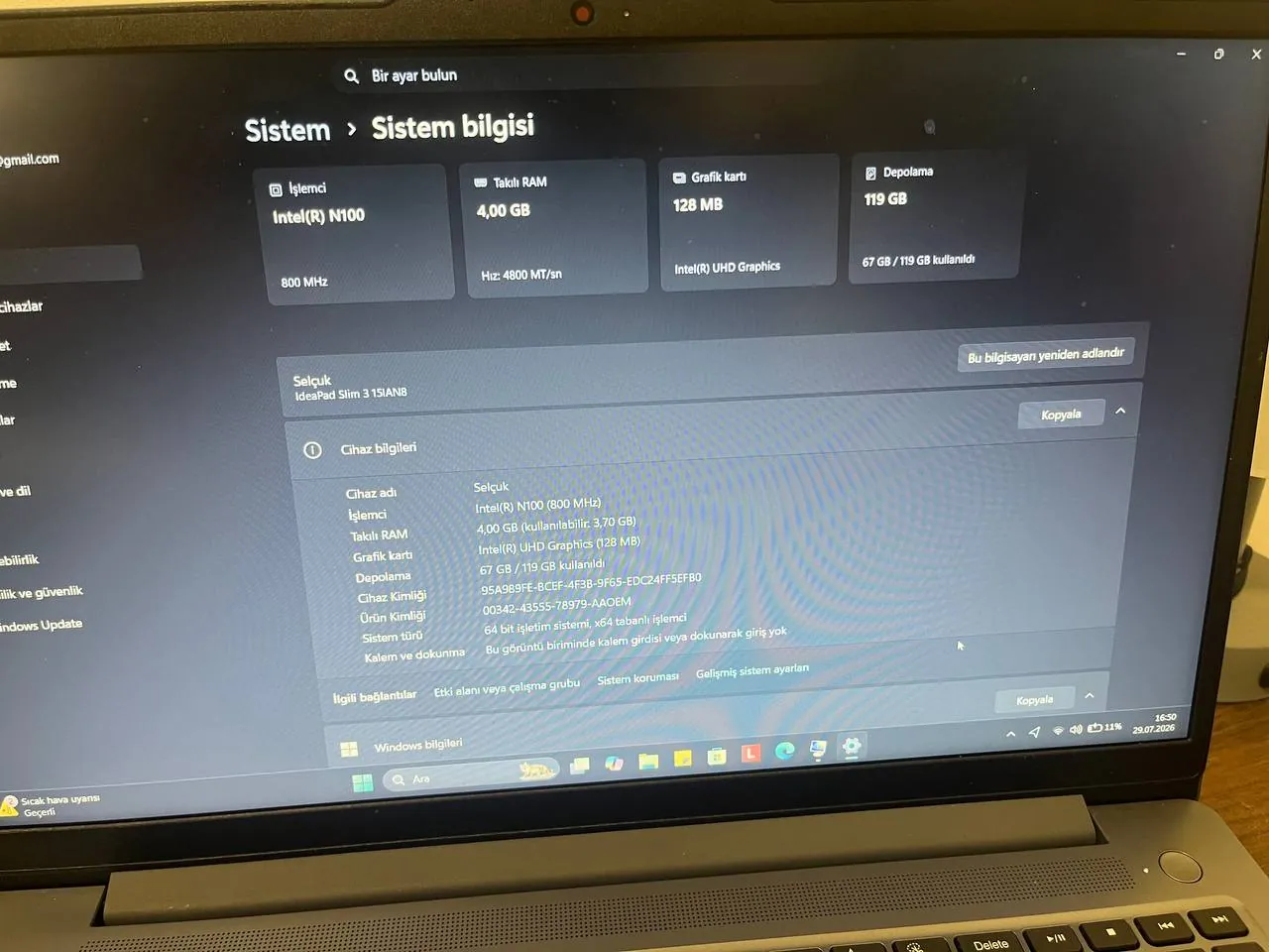 Ноутбук Lenovo IdeaPad Slim 3 15IAN8 5