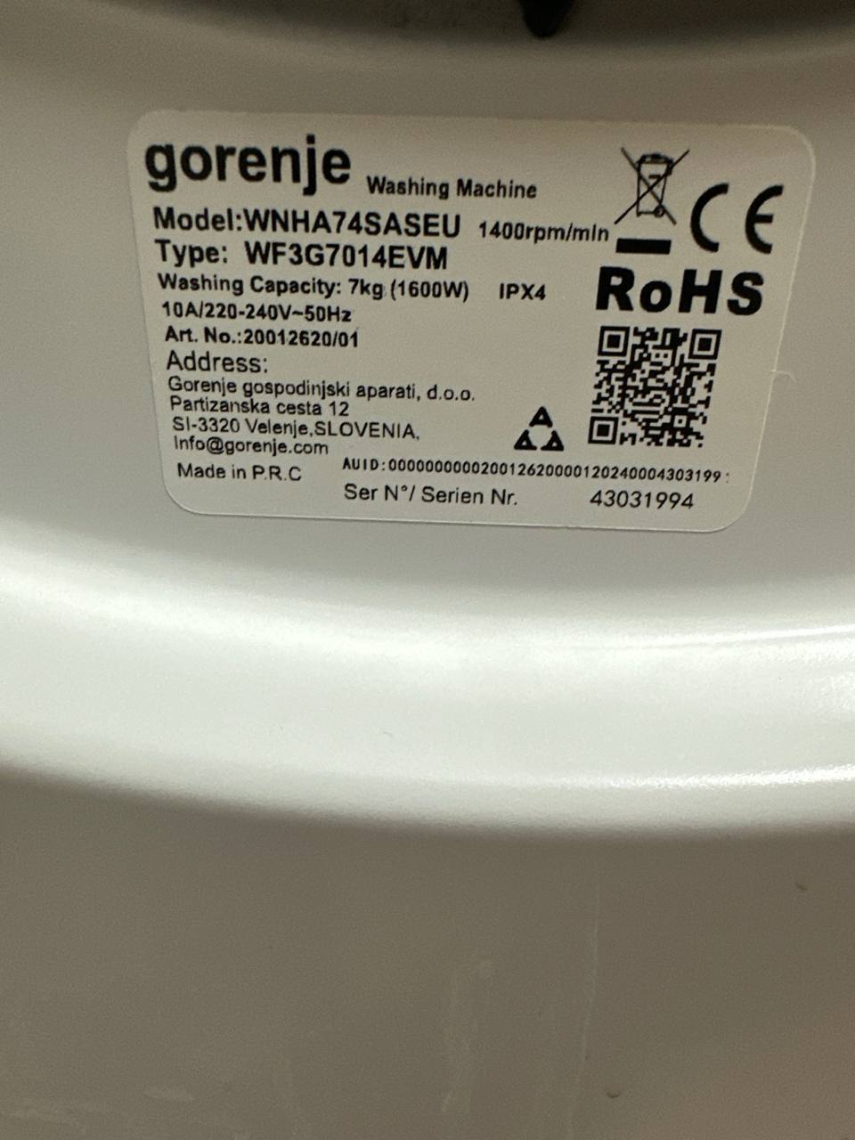 Стиральная машинка gorenje 4