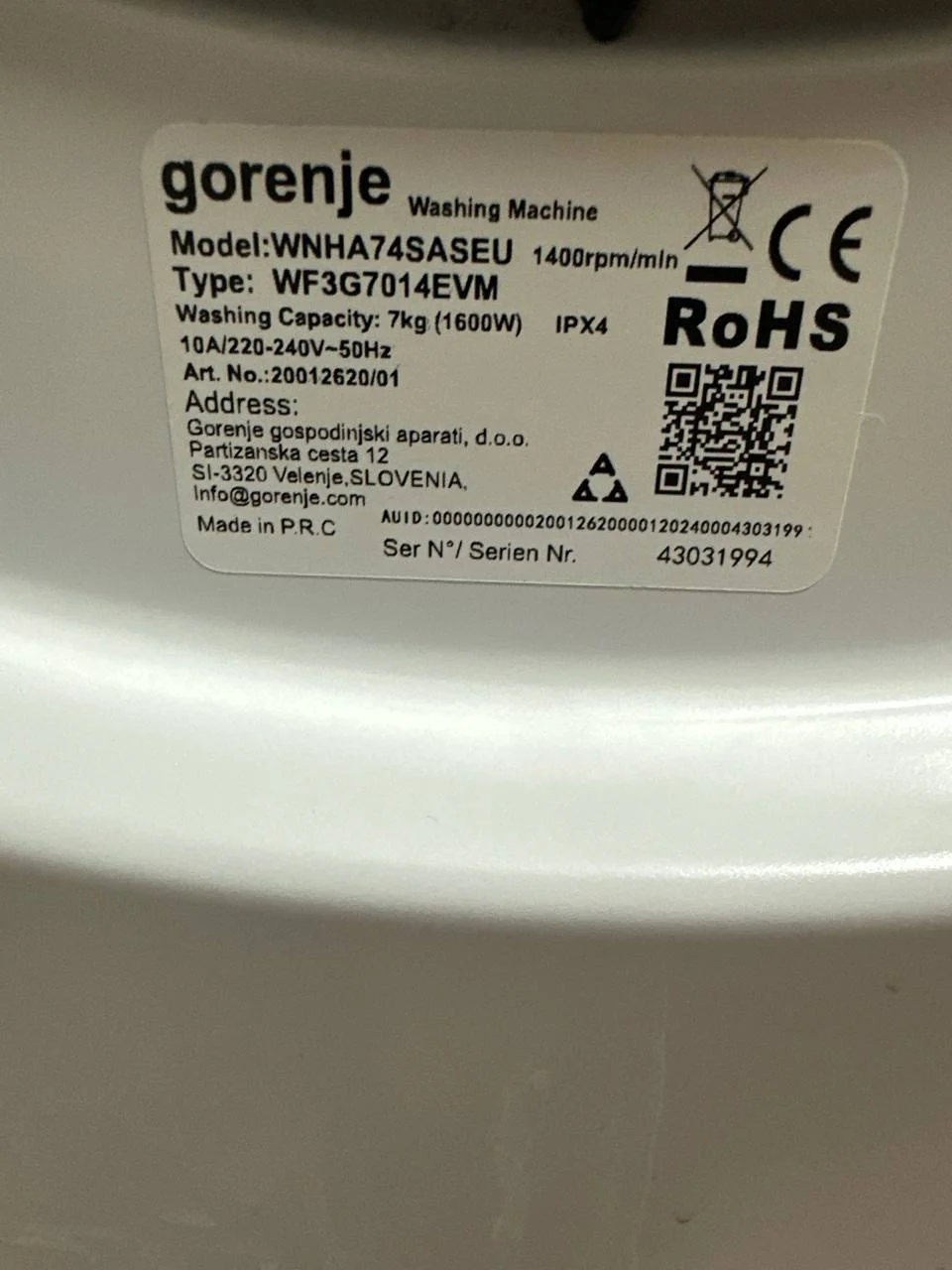 Стиральная машинка gorenje 4