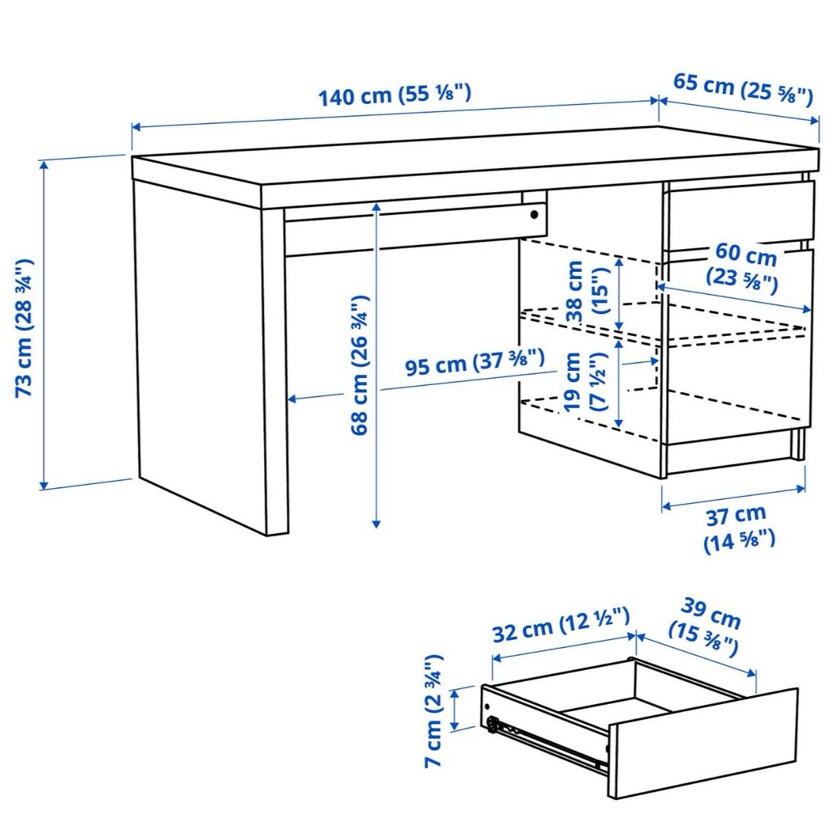 Письменный стол IKEA MALM 3
