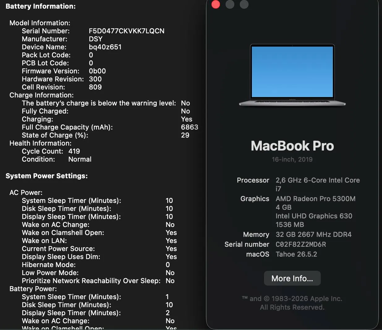 MacBook Pro 16 2019 Intel i7 32GB 2