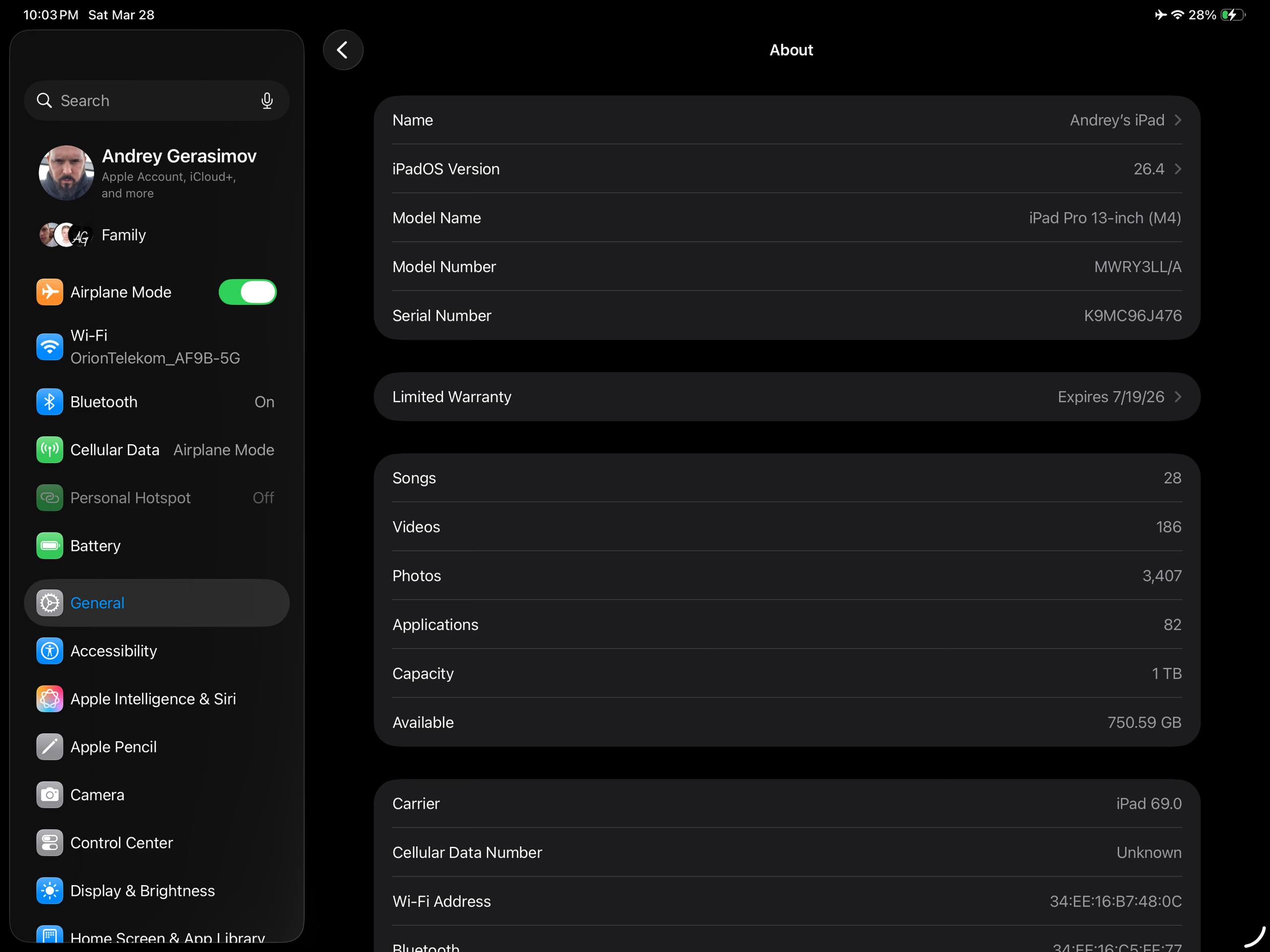 Планшет iPad Pro 13 дюймов 6
